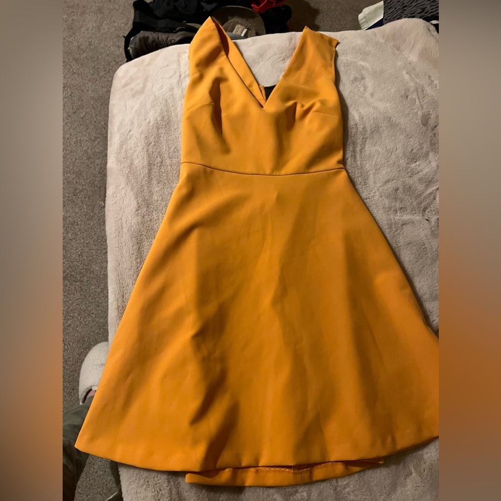 Zara tangerine skater cut dress